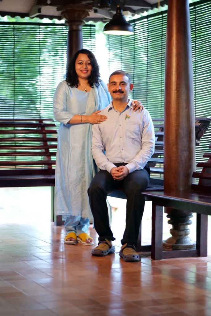 Athreya physicians on a verandah at Athreya Ayurvedic Centre, Kottayam