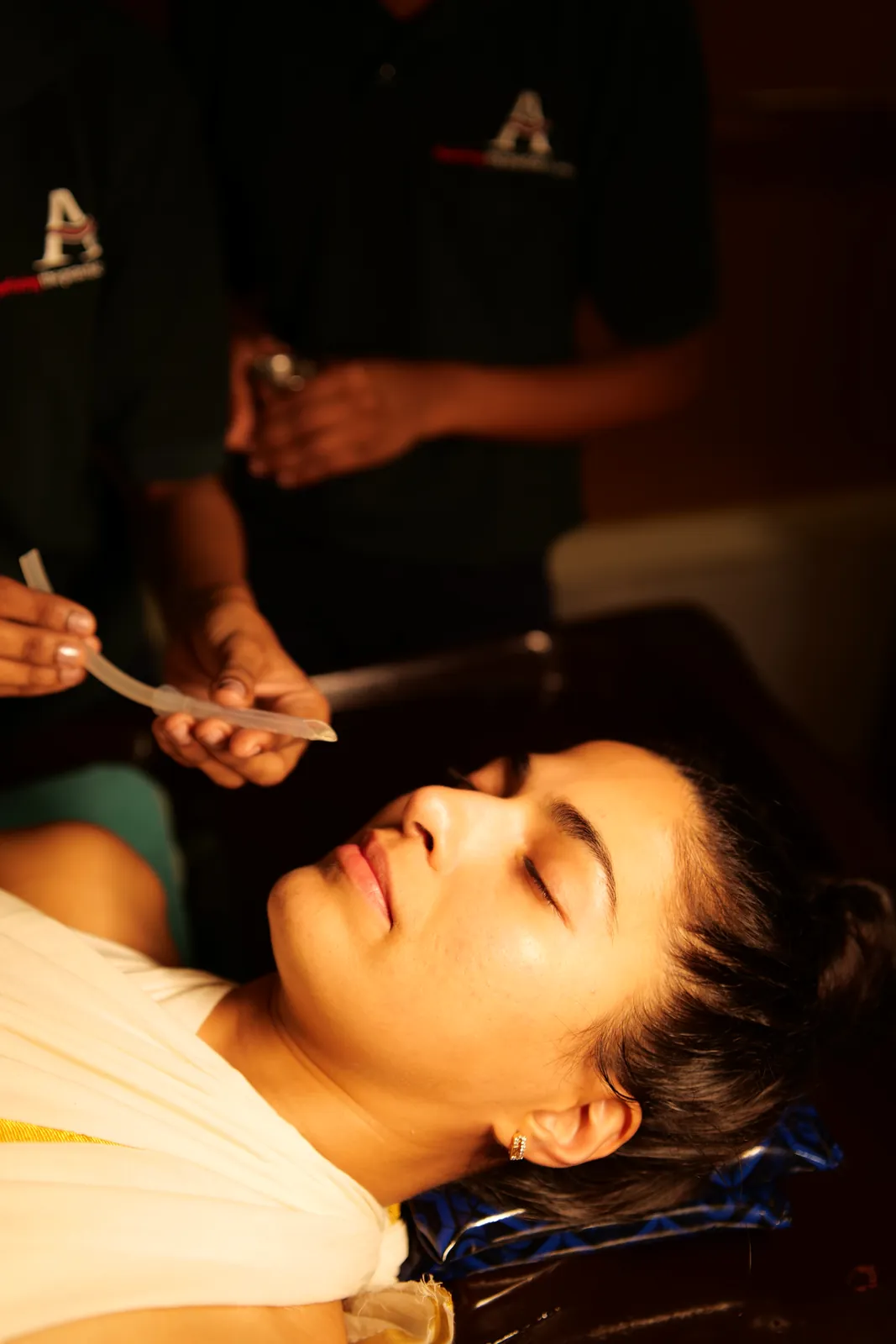 Nasya nasal therapy, one of the five Panchakarma procedures